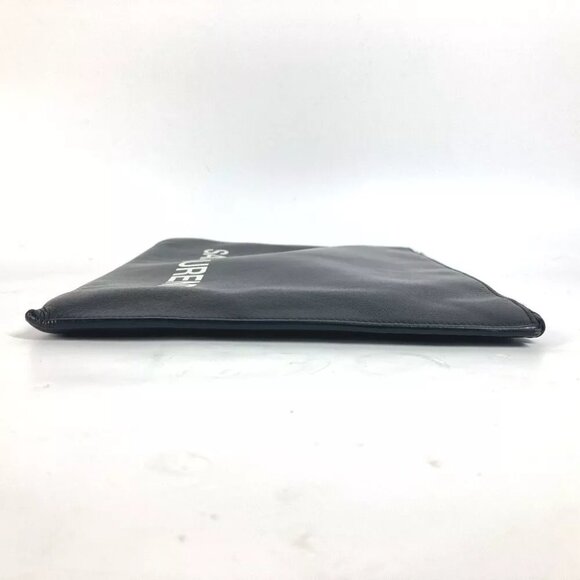 SAINT LAURENT PARIS 397294 logo Cluch Bag Pouch Bag Clutch bag Leather Black - Picture 4 of 14